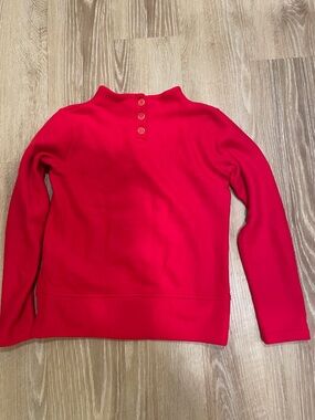 Red Button-Back Pullover fleece